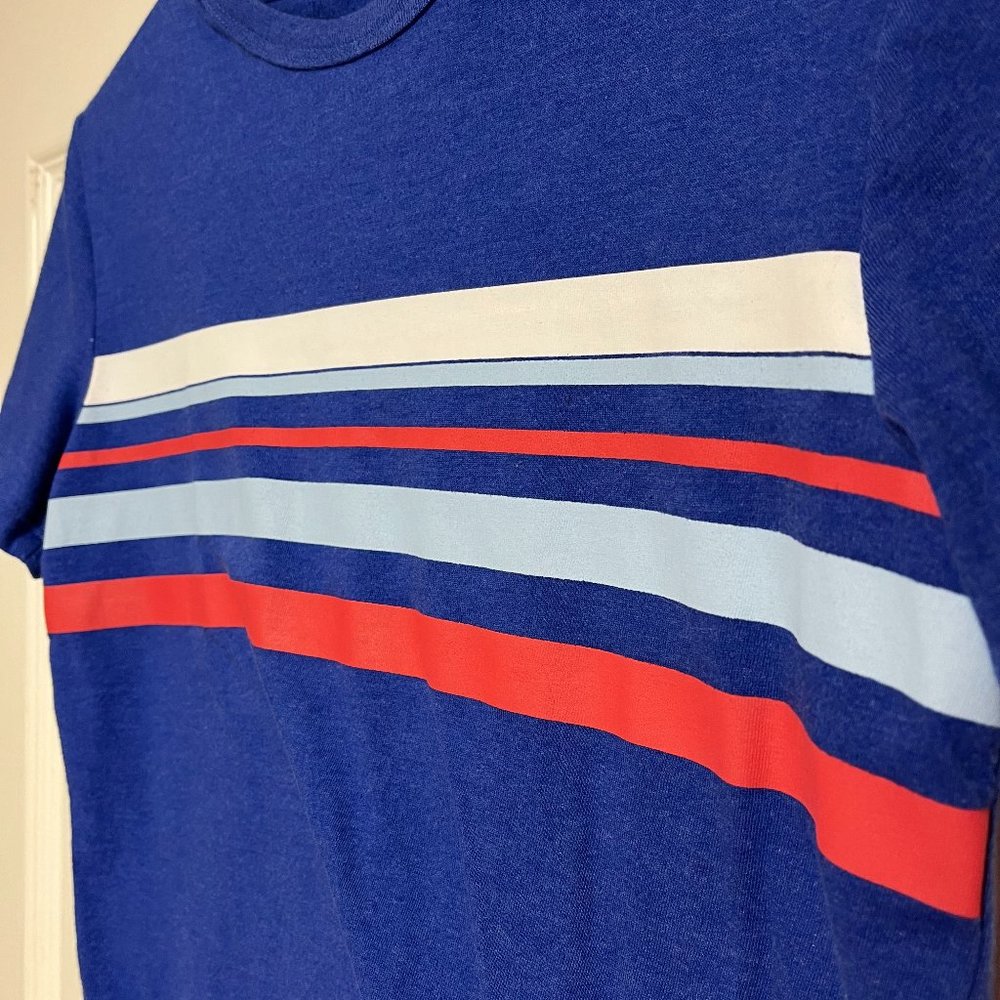 Royal Blue + Stripes | Cat & Jack | Youth M or Woman XS | EUC | Soft Cotton Tee - Picture 5 of 8